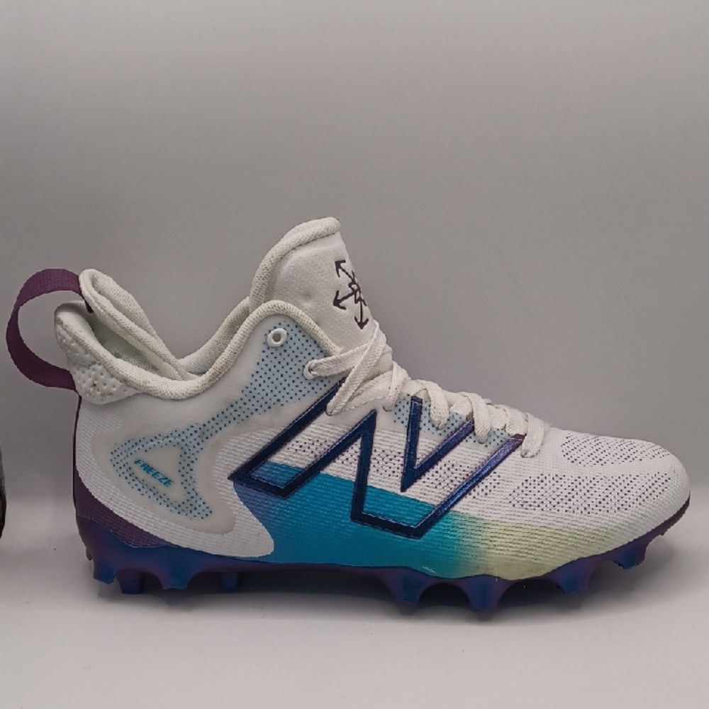 NEW New Balance Feeeze LX V4 Lacrosse Cleats-White/Blue/Purple Size M:8.5 W:10 - Picture 7 of 13